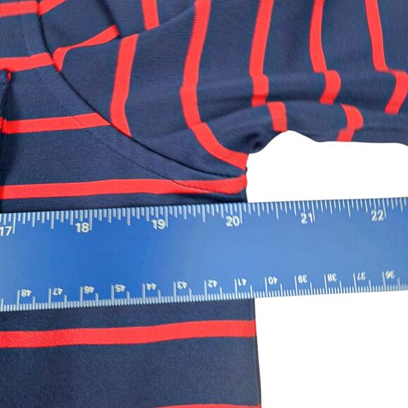 Vineyard Vines Performance Margo UPF50 Shirt Striped Dress 3/4 Sleeve Red Blue L - Picture 8 of 8